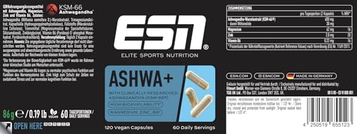 ESN Ashwa+ Ashwagandha Kapseln mit Magnesium und Vitamin B6