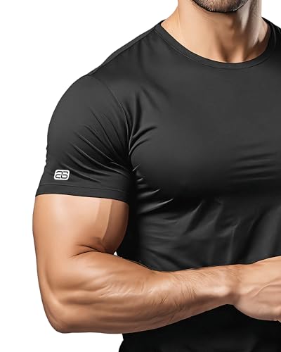 AKTIV Trainingsshirt Herren Schwarz Kurzarm Schnelltrocknend