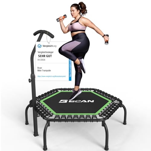 BCAN Fitness-Trampolin 122 cm mit T-Griff bis 250 kg