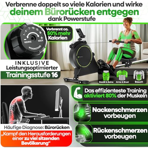 Tretmann Rudergerät mit Wirbelstrombremse bis 150kg