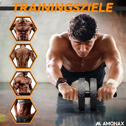 Amonax Bauchroller mit Kniematte für Bauchmuskeltraining