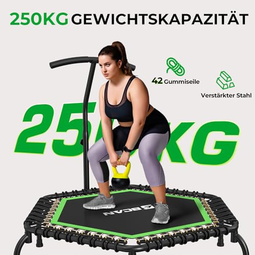BCAN Fitness-Trampolin 122 cm mit T-Griff bis 250 kg
