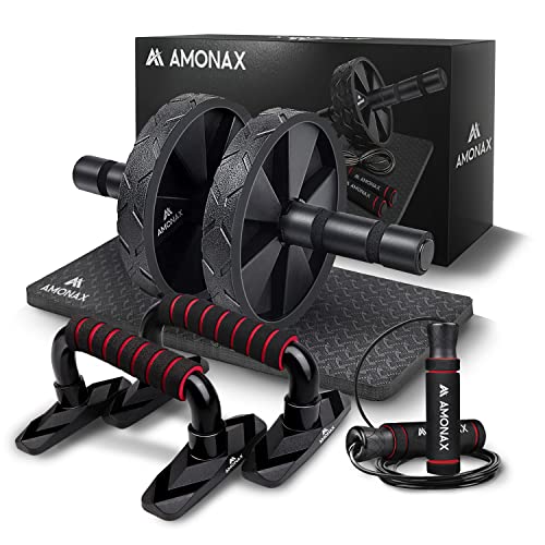 Amonax Bauchroller mit Kniematte für Bauchmuskeltraining