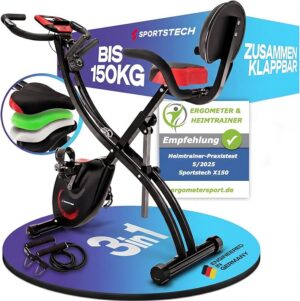 Sportstech X150 3in1 Heimtrainer klappbar mit tiefem Einstieg