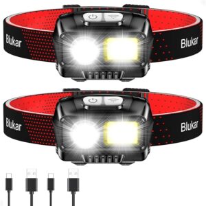 Blukar LED Stirnlampe 2000L mit 8 Modi und Sensor 2er Set