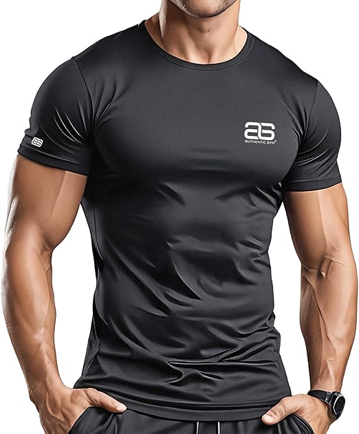 AKTIV Trainingsshirt Herren Schwarz Kurzarm Schnelltrocknend
