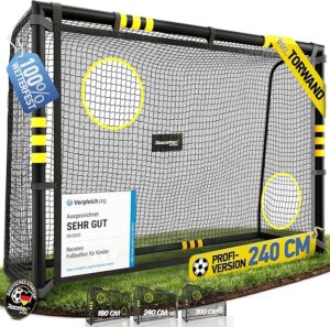 Racetex Fußballtor für Garten mit Polsterung und Erdankern