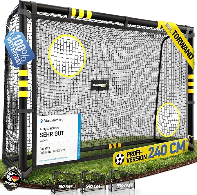Racetex Fußballtor für Garten mit Polsterung und Erdankern